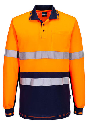 Hi-Vis Class D/N Cotton Comfort Contrast Polo Shirt Long Sleeve (PW-MP413)