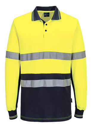 Hi-Vis Class D/N Cotton Comfort Contrast Polo Shirt Long Sleeve (PW-MP413)