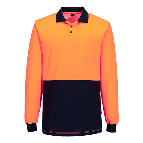 Hi-Vis Cotton Comfort Contrast Class D Polo Shirt Long Sleeve (PW-MP414)