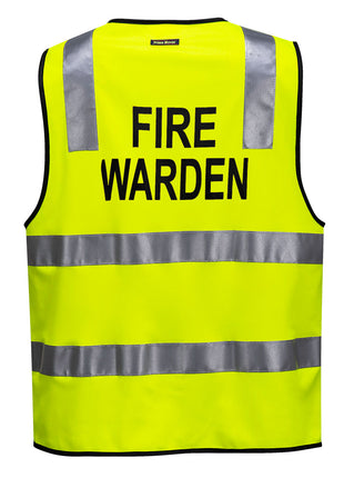 Hi-Vis Zipped Fire Warden Vest (PW-MZ104)