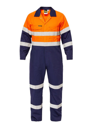Mens Hi Vis Cotton Drill Coveralls Long with Reflective Tape (NC-WC3063L)