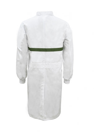 Food Industry Long Sleeve Long Length Dustcoat with Contrast Chestband (NC-WJ3198)