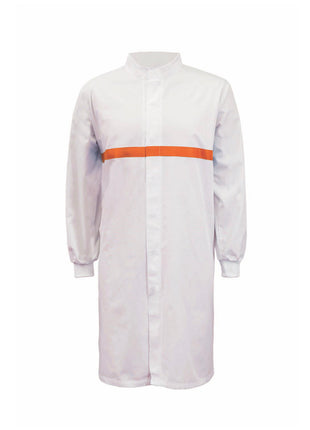 Food Industry Long Sleeve Long Length Dustcoat with Contrast Chestband (NC-WJ3198)