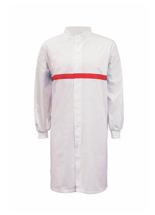 Food Industry Long Sleeve Long Length Dustcoat with Contrast Chestband (NC-WJ3198)