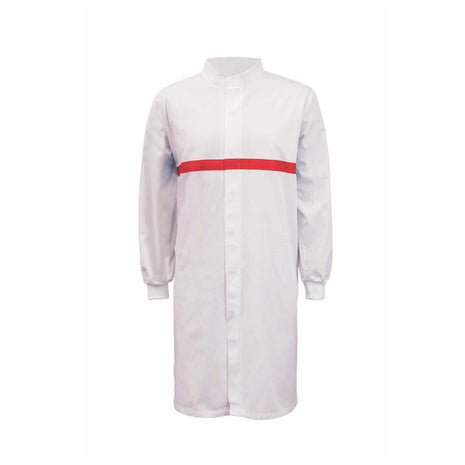 Food Industry Long Sleeve Long Length Dustcoat with Contrast Chestband (NC-WJ3198)