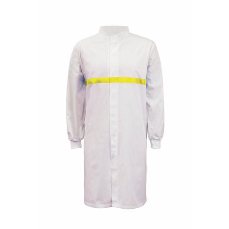 Food Industry Long Sleeve Long Length Dustcoat with Contrast Chestband (NC-WJ3198)