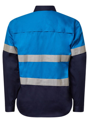 Hi Vis Lightweight Long Sleeve Vented Cotton Drill Shirt with Reflective Tape (NC-WS4132)