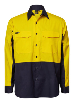 Mens Hi Vis Long Sleeve Vented Ripstop Shirt (NC-WS6066)