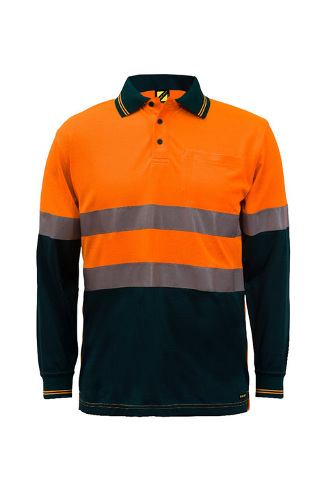 Hi Vis Long Sleeve Micromesh Polo Shirt with Pocket and Reflective Tape (NC-WSP409)