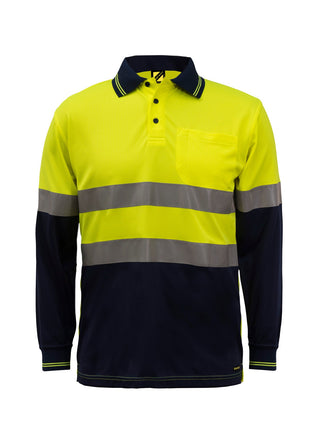 Hi Vis Long Sleeve Micromesh Polo Shirt with Pocket and Reflective Tape (NC-WSP409)