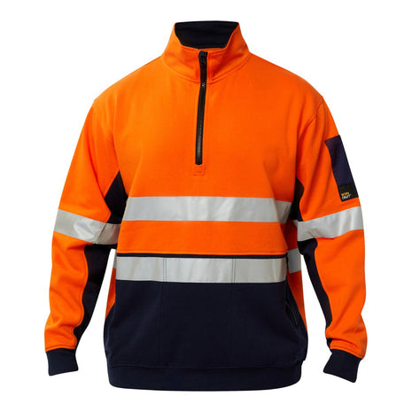 Hi Vis Half Zip Cotton Pullover with Reflective Tape (NC-WT8018)