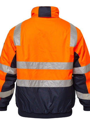 Hi Vis Modern Bomber Jacket with Reflective Tape (NC-WW9011)