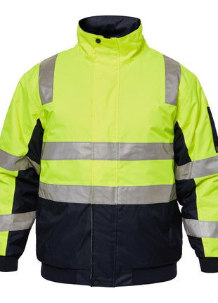 Hi Vis Modern Bomber Jacket with Reflective Tape (NC-WW9011)